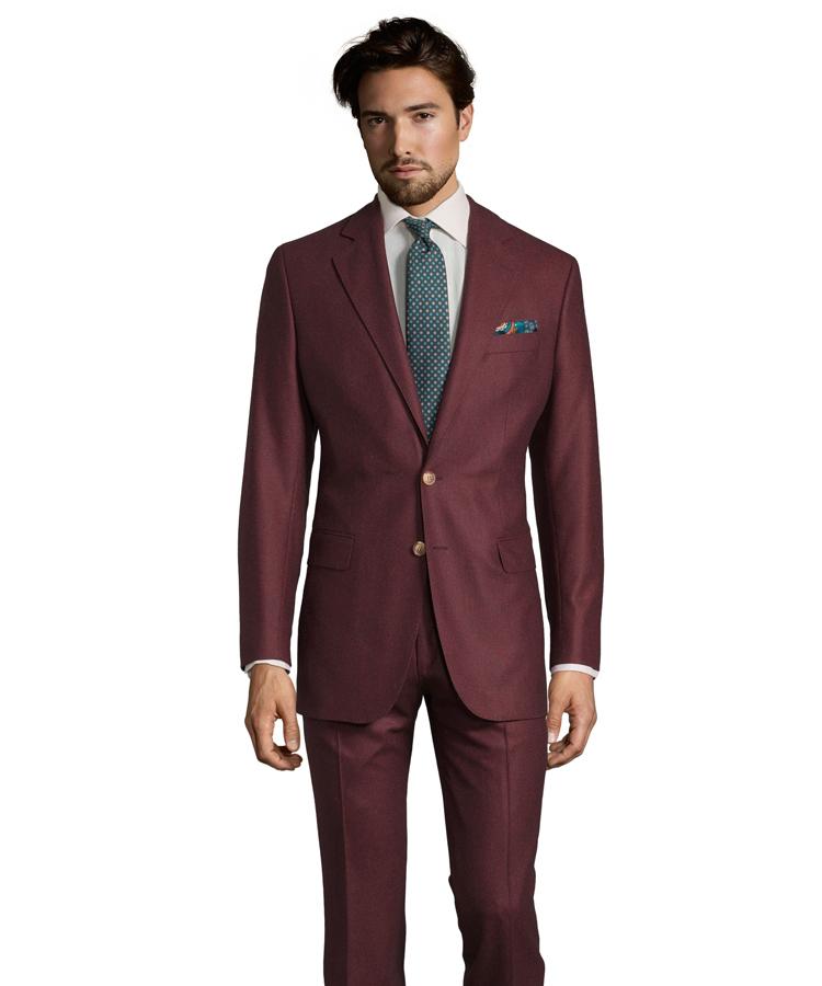 Burgundy Wool Flannel Suit - Oliver Wicks