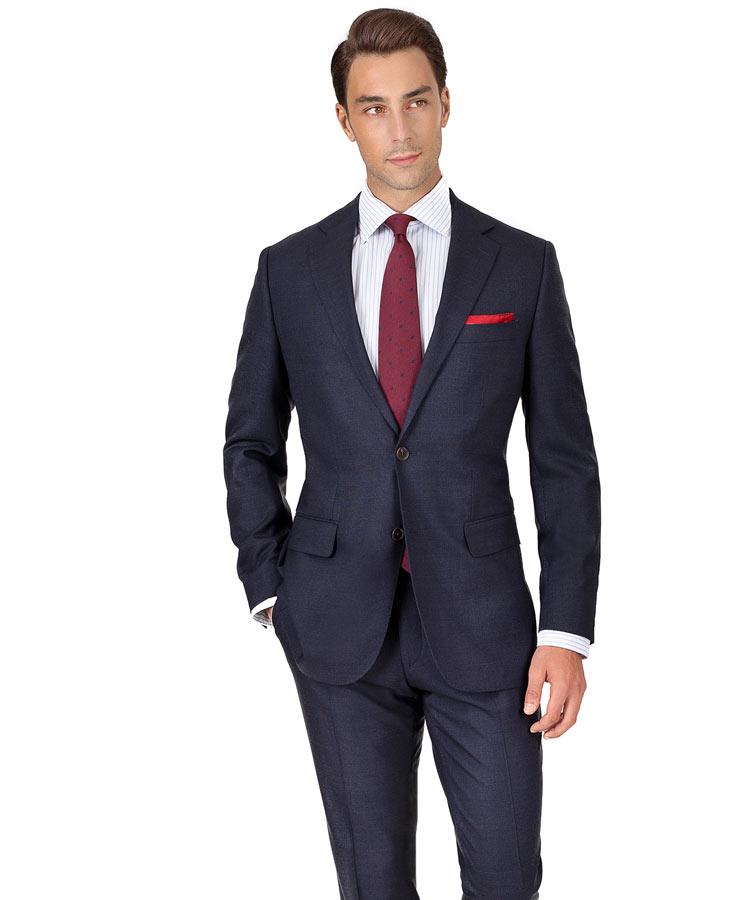 Charcoal Blue Melange Natural Stretch Suit