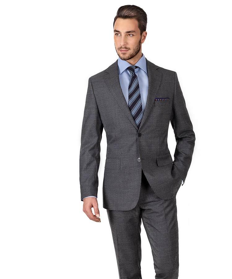 Grey Houndstooth Natural Stretch Suit