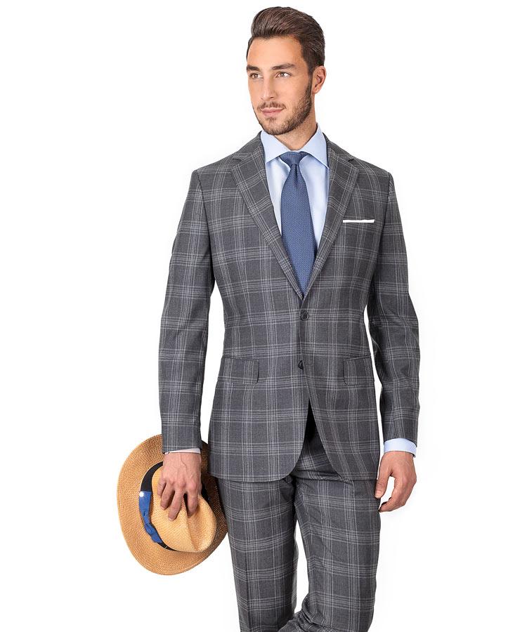 Charcoal Shadow Check Suit