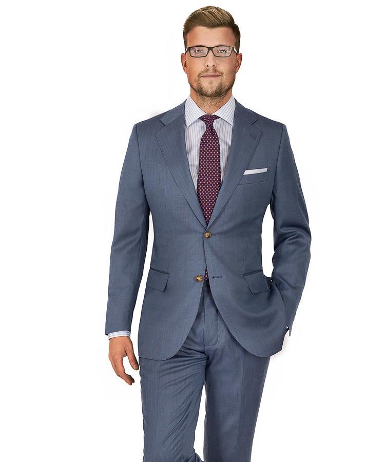 Sky Blue Wool & Silk Suit