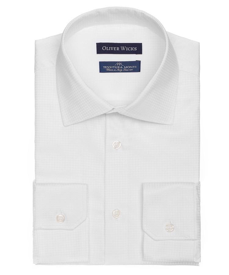 White Houndstooth Cotton Shirt