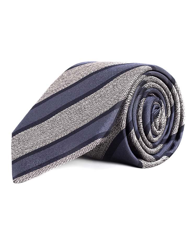 Navy & Grey Silk Tie