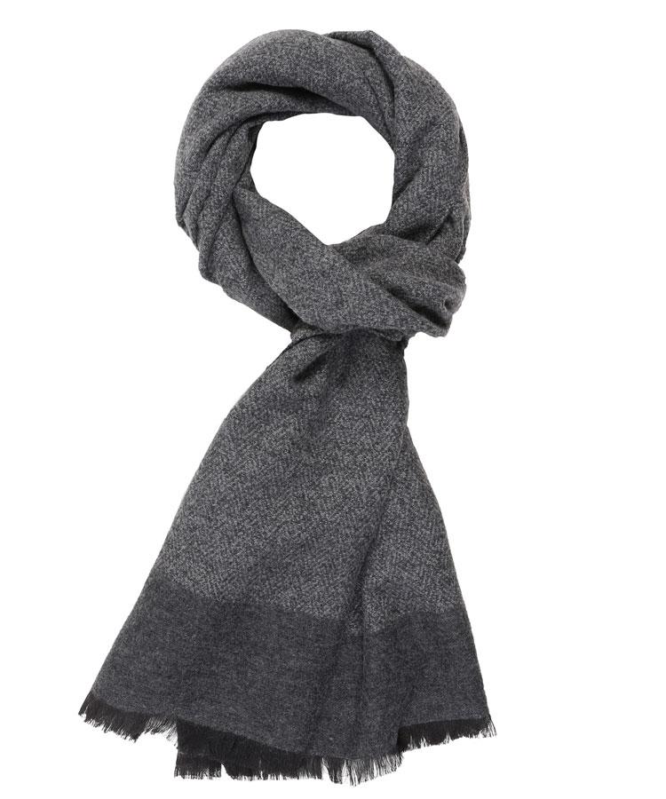 Grey Melange Wool & Silk Scarf