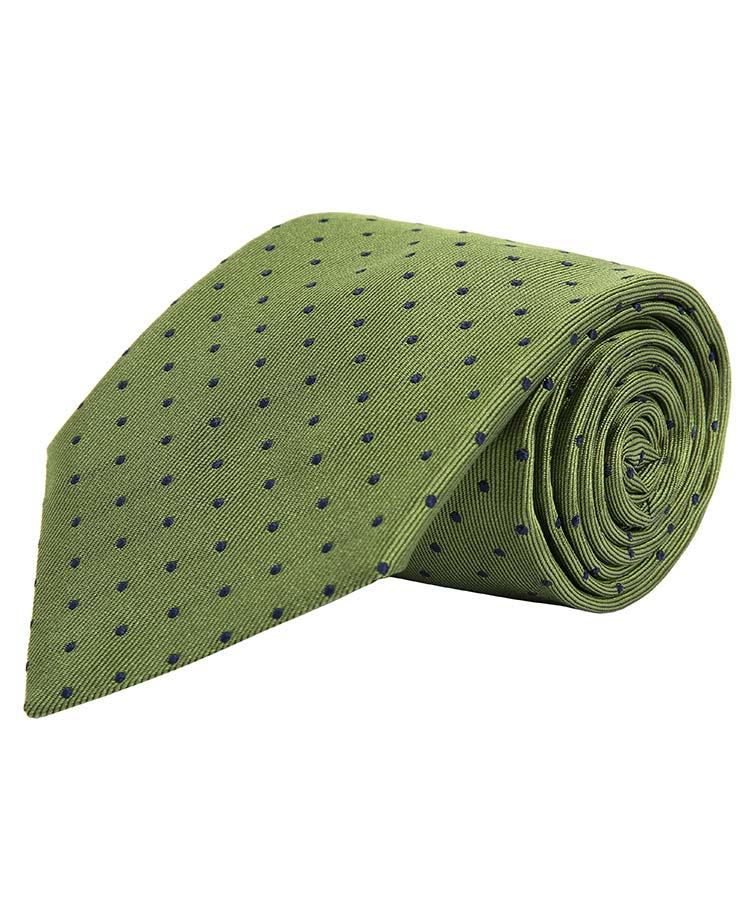 Green Dotted Silk Tie