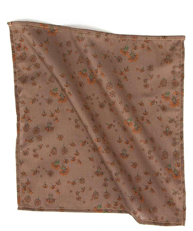 Brown & Orange Pocket Square With A Floral Pattern