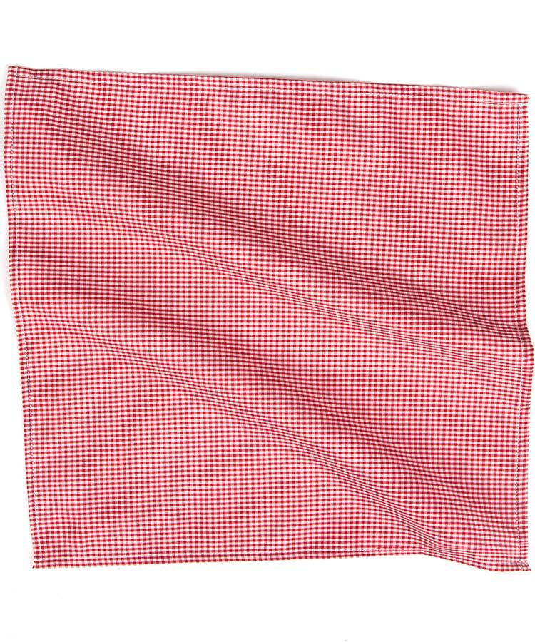 Red Gingham Cotton Pocket Square