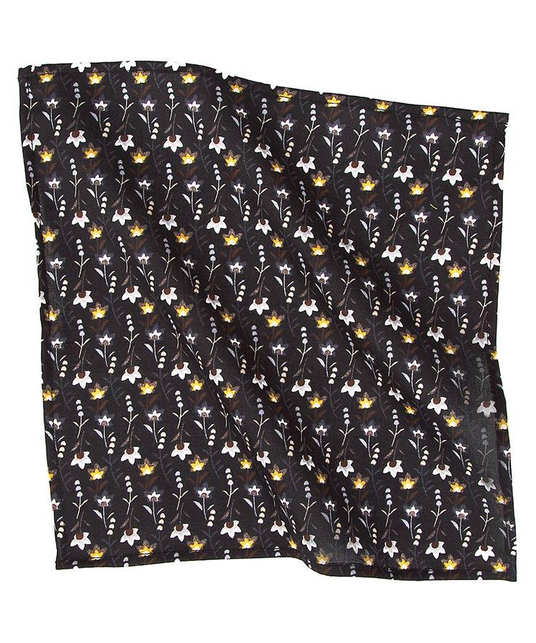 Brown Flowers Cotton Pocket Square