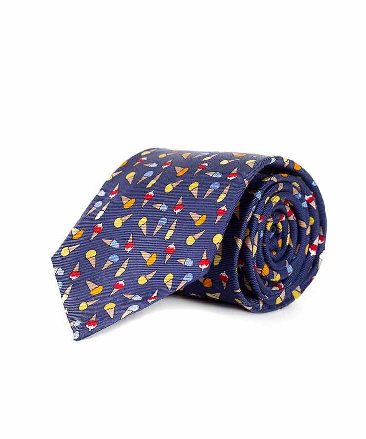 Navy Ice-cream 28 Momme Silk Tie