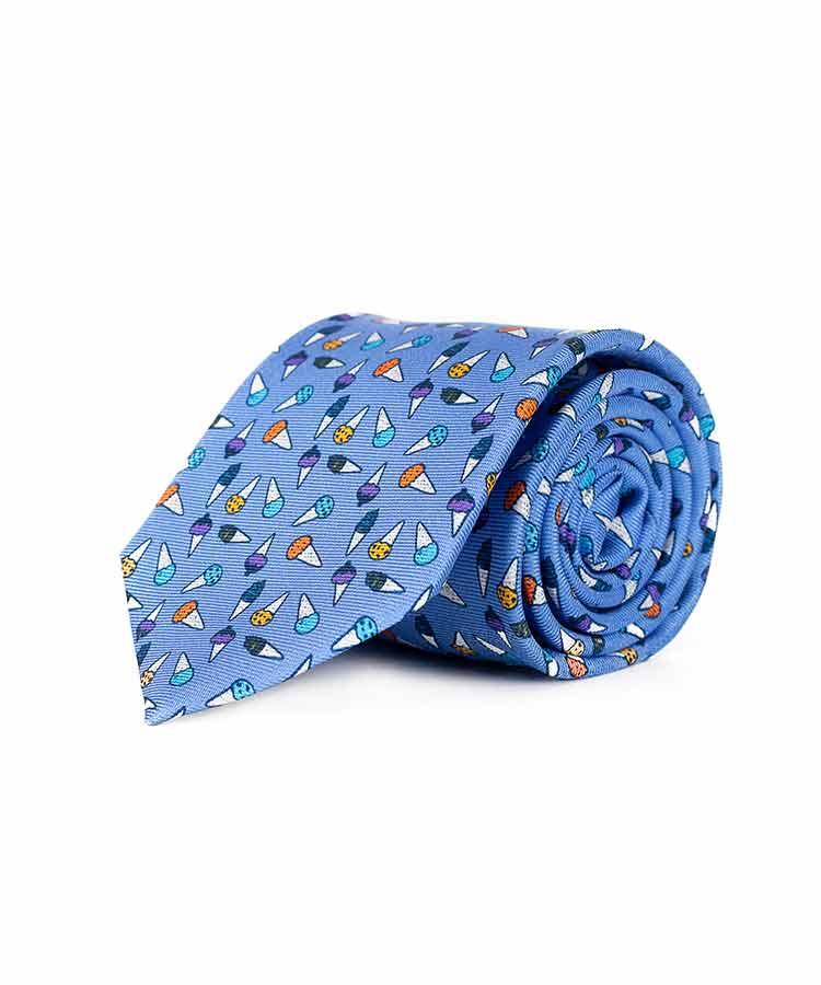 Sky Blue Ice-cream 28 Momme Silk Tie