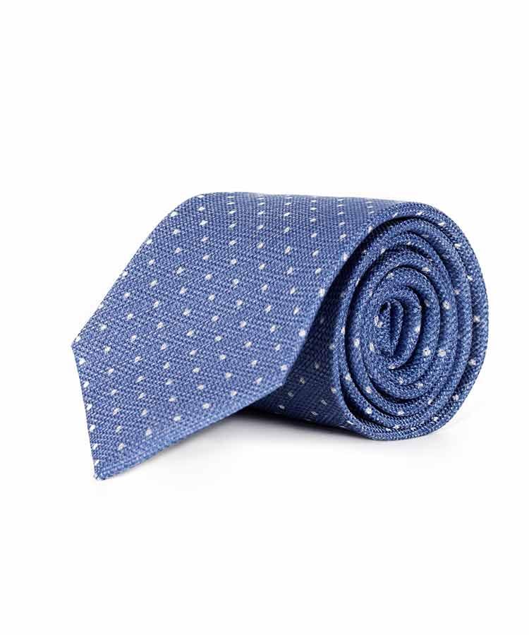 Sky Blue Dotted Silk Tie