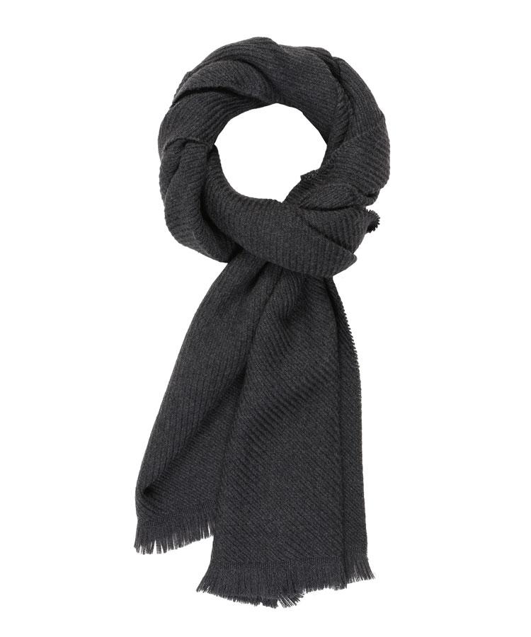 Solid Charcoal Wool Scarf