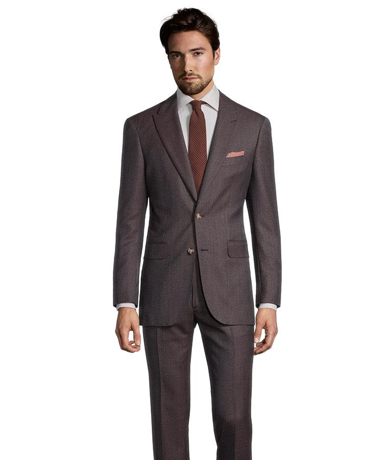 Burgundy and Brown Mouline Suit