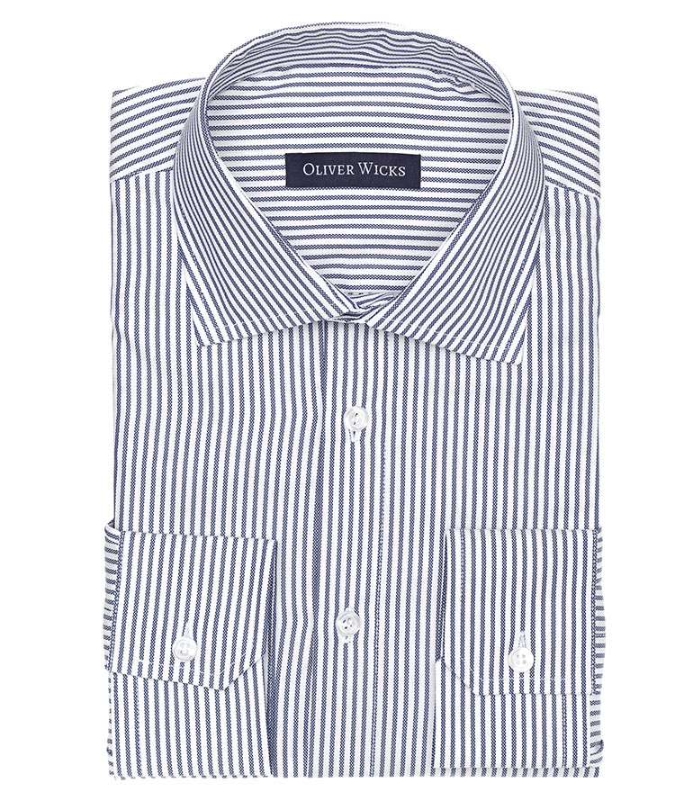Blue Oxford Stripe Cotton Shirt