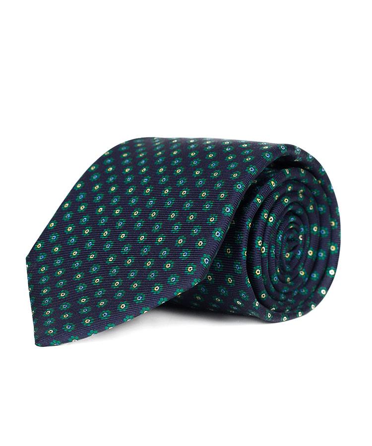 Navy Floral 28 Momme Silk Tie