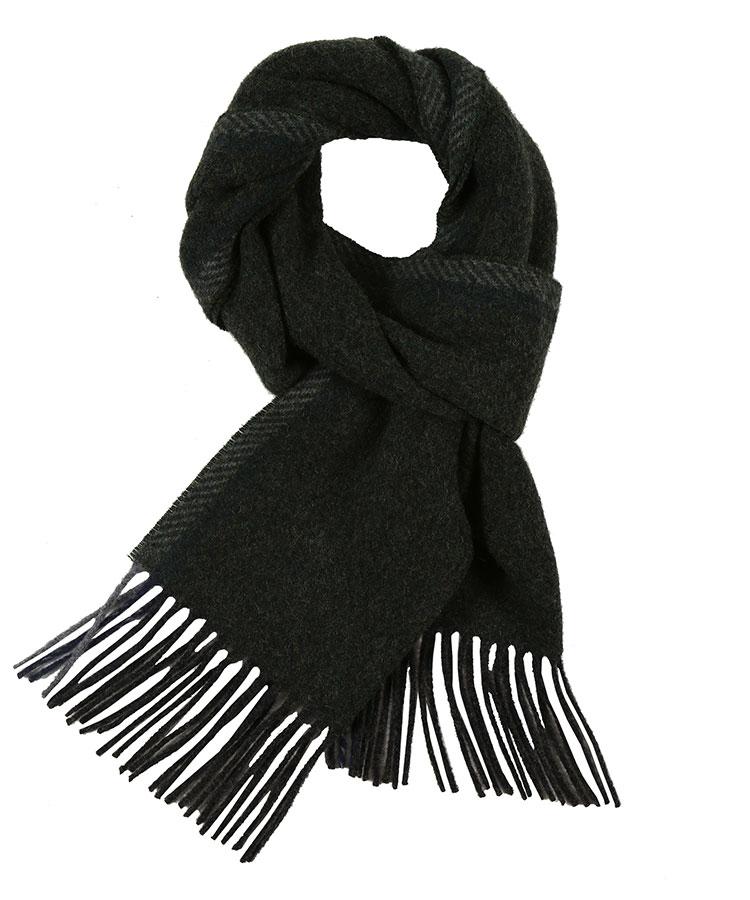 Dark Green Melange Wool Scarf