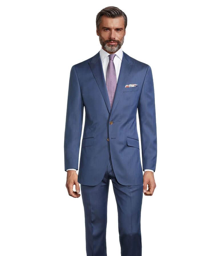 Prussian Blue Wool & Silk Suit