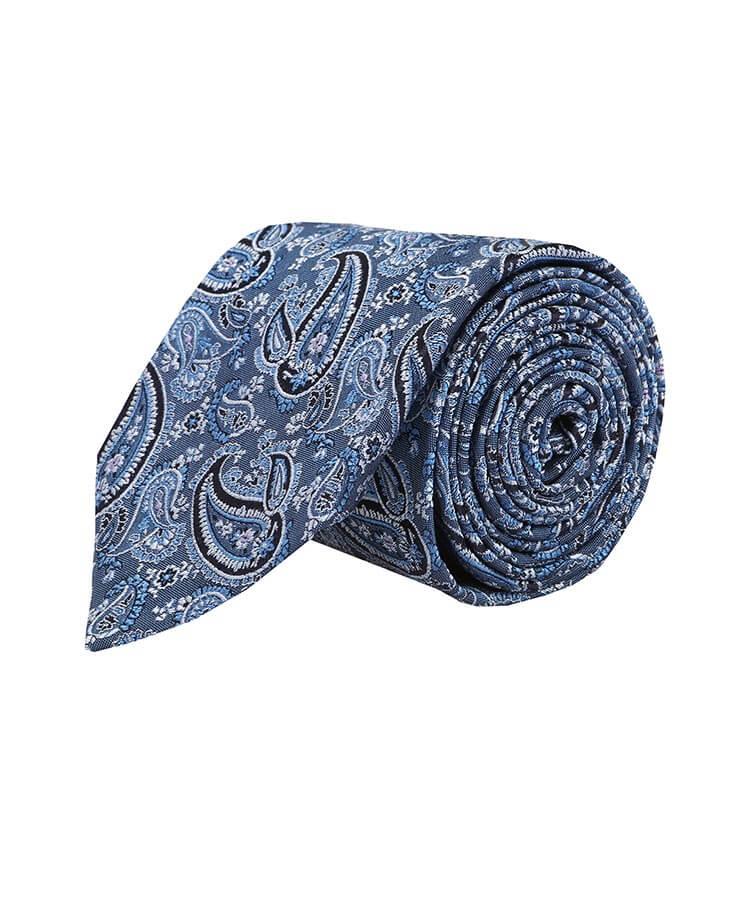 Light Blue Paisley Silk Tie