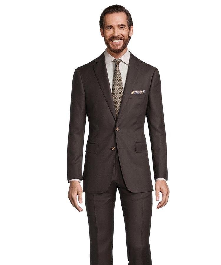 Dark Brown Birdseye Suit