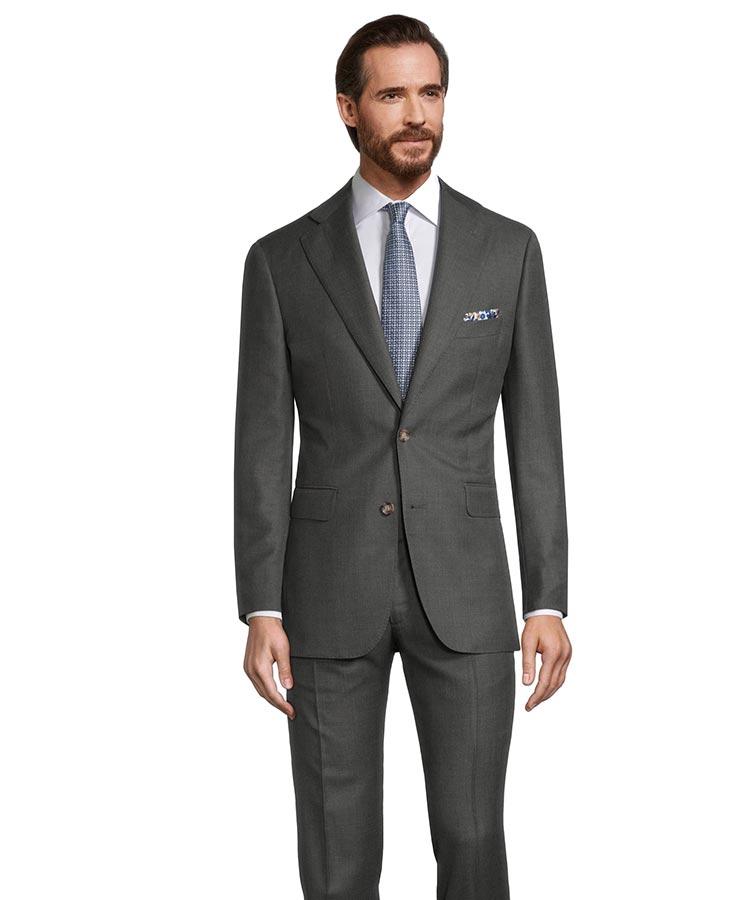 Charcoal Brown Birdseye Suit