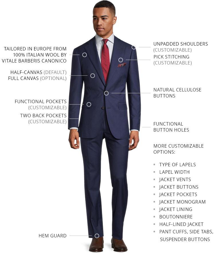 Vendetta Premium Solid Navy Suit - Oliver Wicks