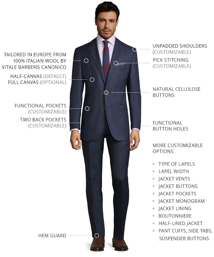 Vendetta Premium Navy Pick & Pick Suit - Oliver Wicks