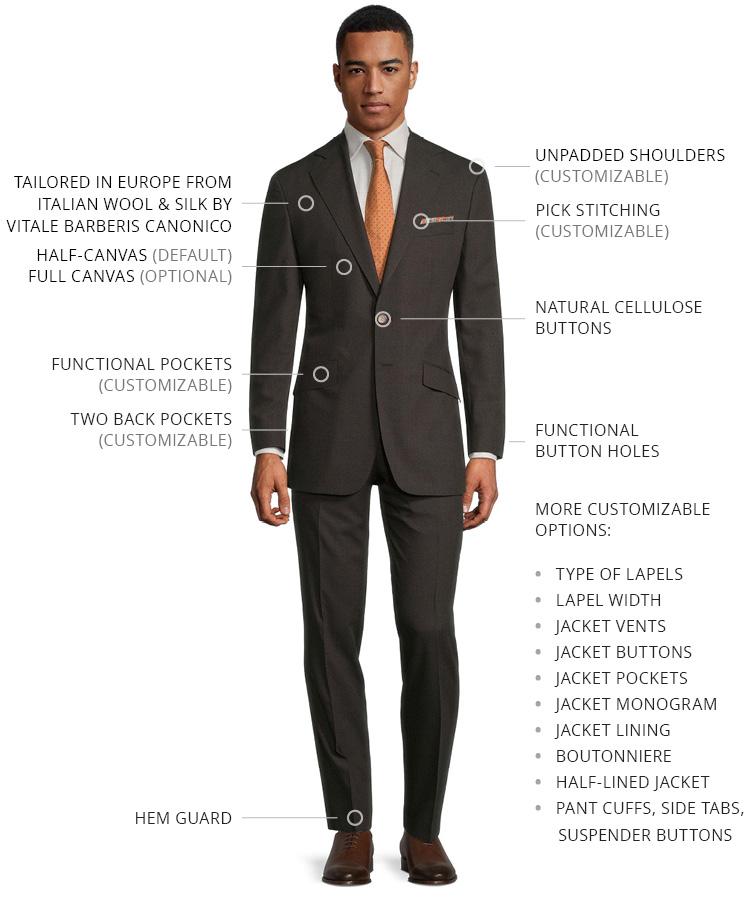 Tropical Chine Dark Brown Suit - Oliver Wicks