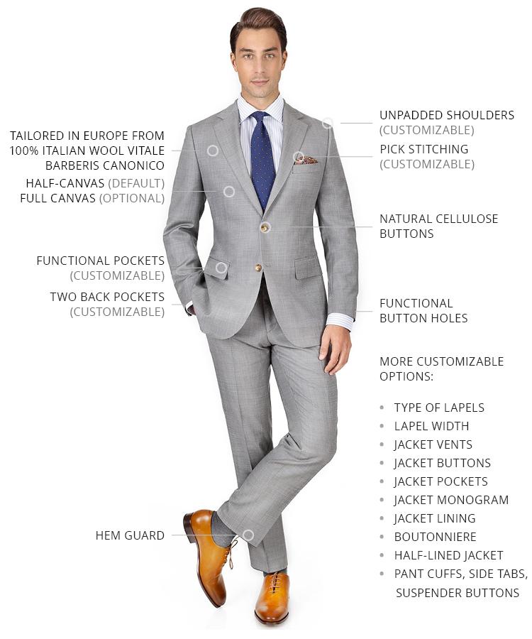 Light Grey Pick & Pick Suit - Oliver Wicks