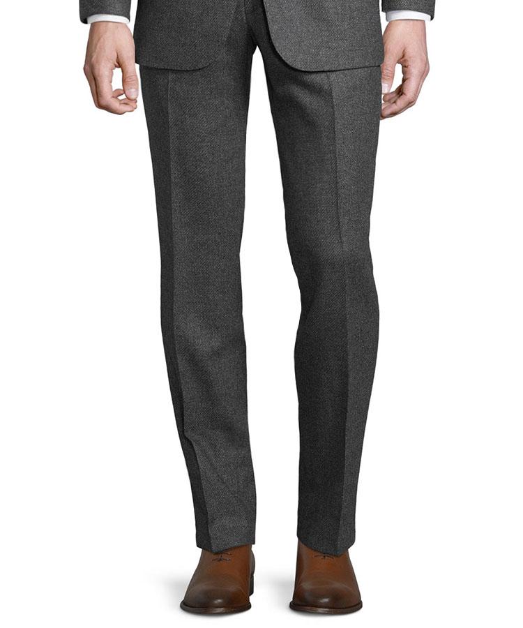 Grey Twill Wool & Cashmere Pants