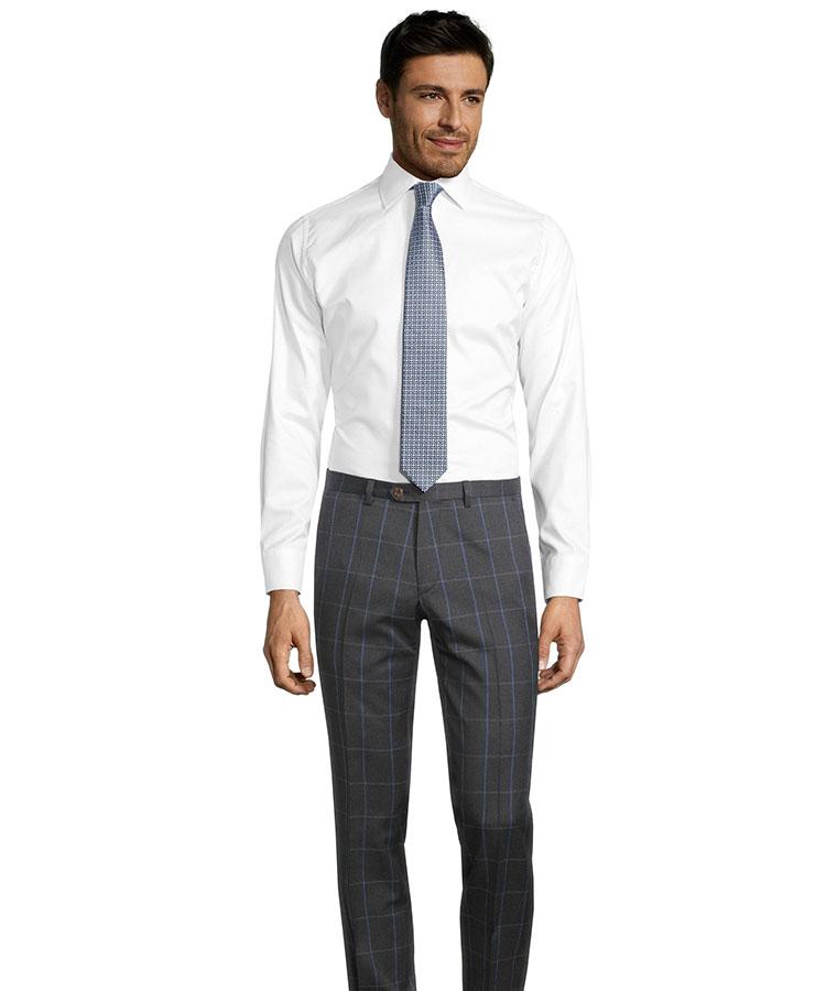 Blue Check Charcoal Pants