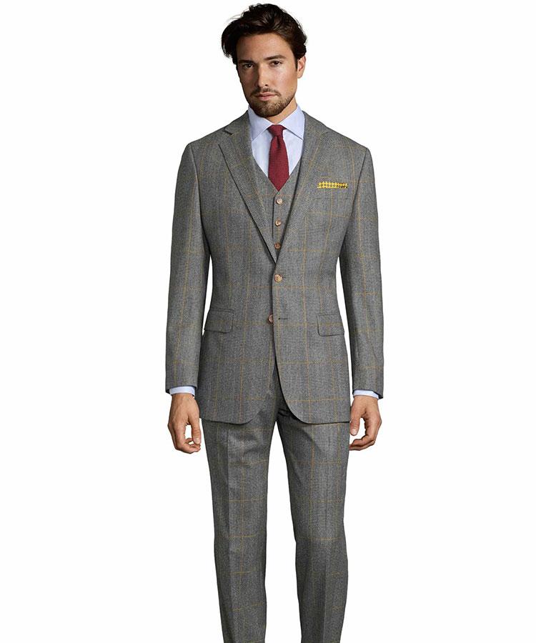 Grey Plaid With Yellow Overcheck Pants - Oliver Wicks