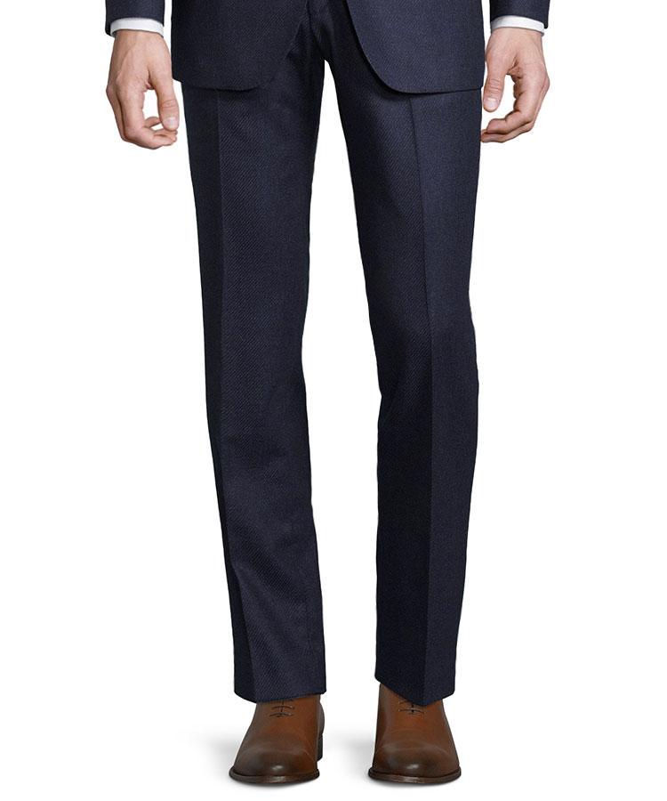 Navy Twill Wool & Cashmere Pants