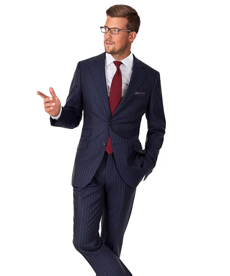 Dark Navy Pinstripe Pants