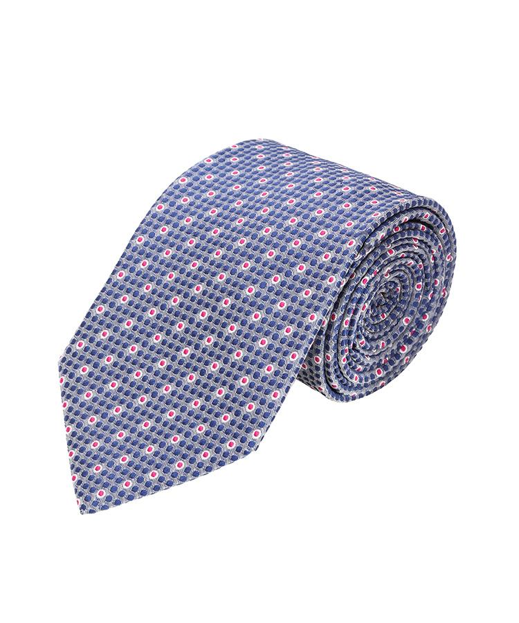 Midnight Blue Patterned Silk Tie