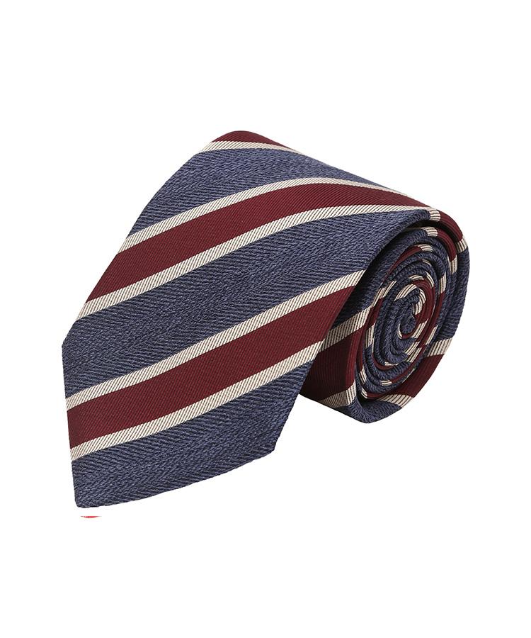 Navy & Burgundy Silk Tie