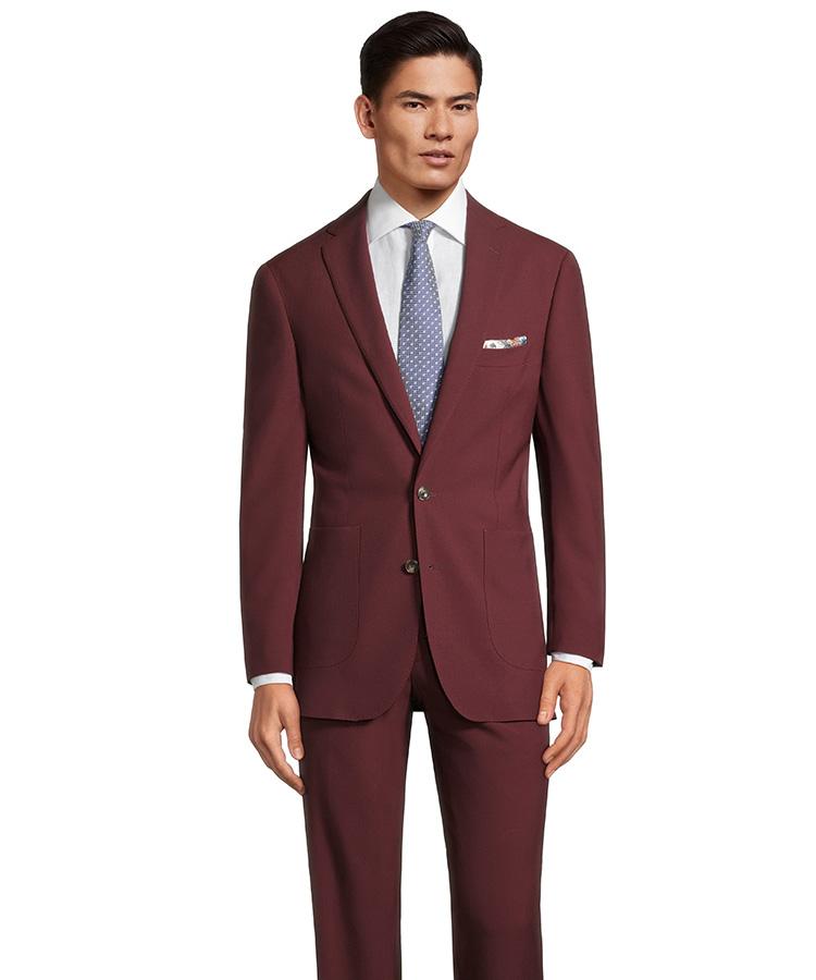 Wine Red Natural Bi-Stretch Suit