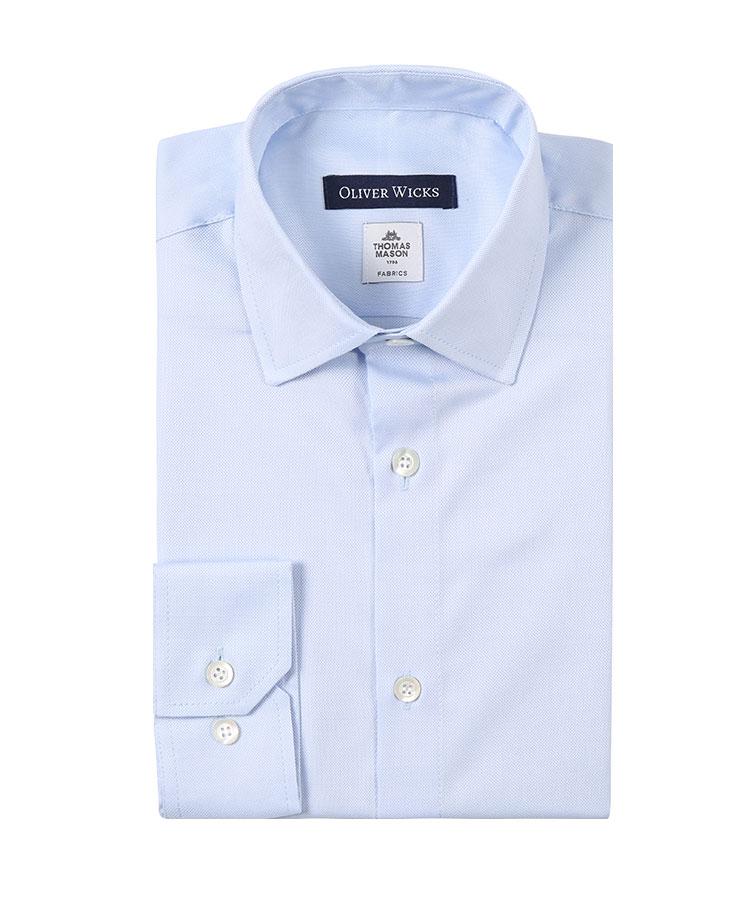 Men's Light Blue Cotton Oxford Shirt | Oliver Wicks