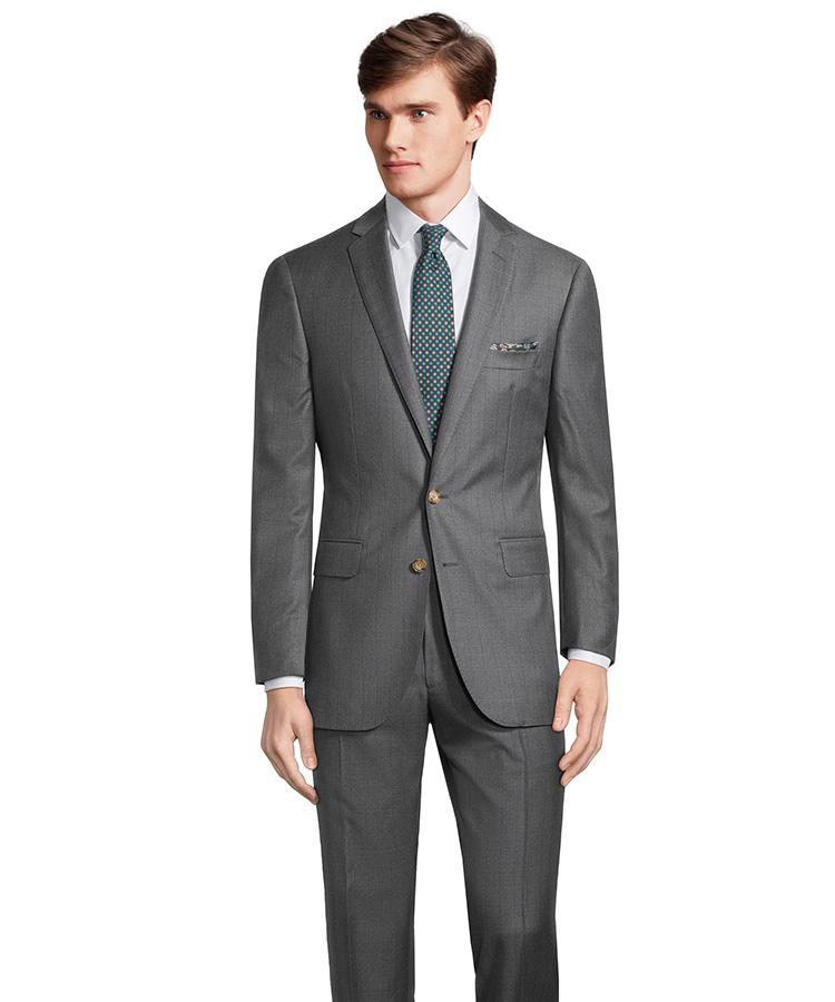 Green Pinstripe Grey Suit Oliver Wicks