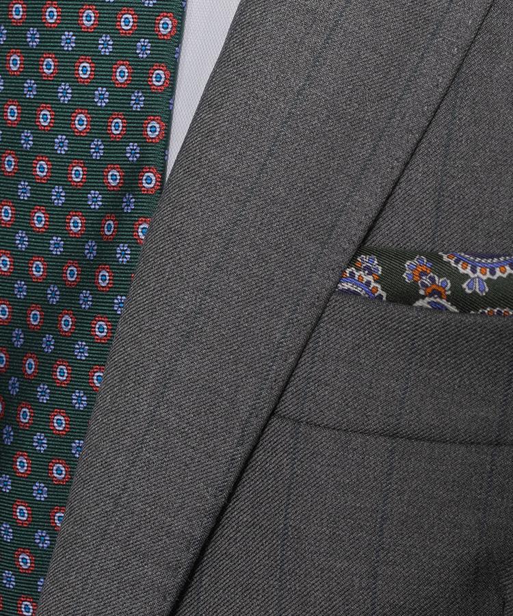 Green Pinstripe Grey Suit - Oliver Wicks