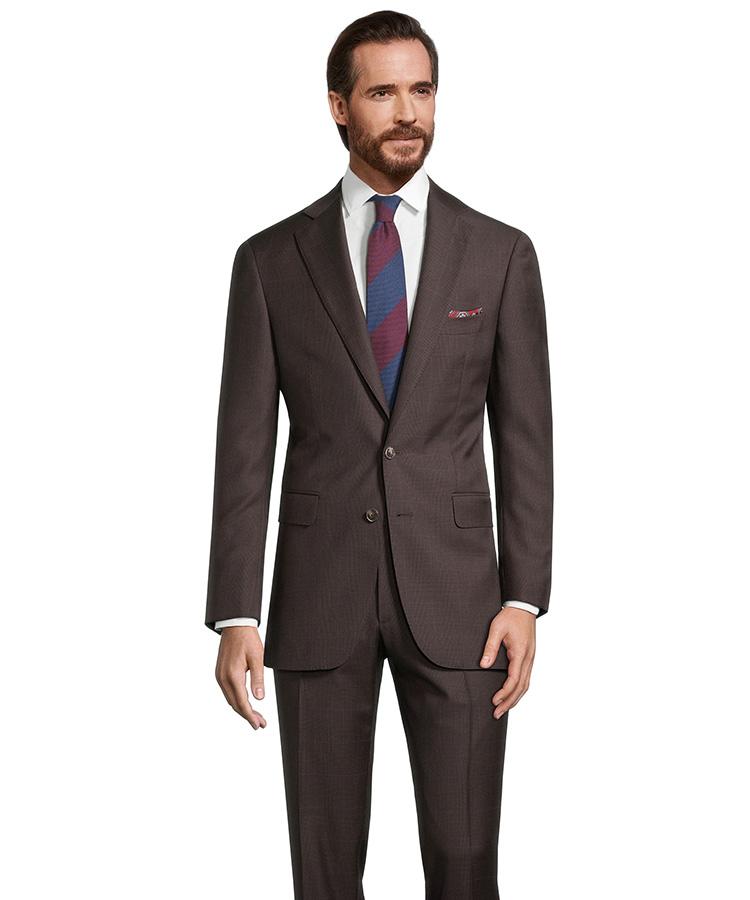 Brown Plaid with Blue Overcheck Suit