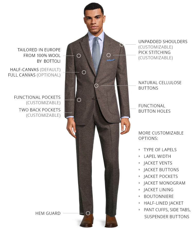 Brown Donegal Tweed Suit - Oliver Wicks