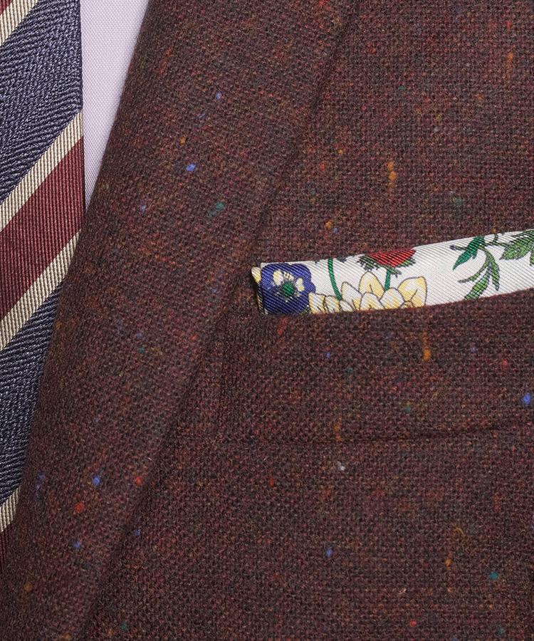 Marrone Ruggine & Scozzese Rosso Cravatta a Farfalla Fiocco Cravatta Tweed