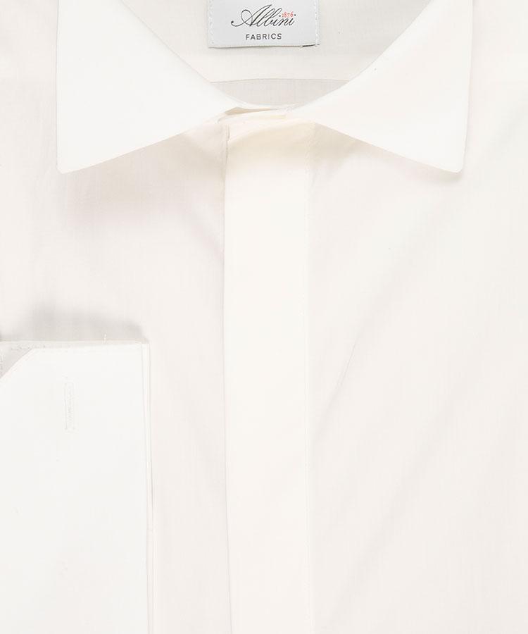 Ivory Cotton Tuxedo Shirt - Oliver Wicks