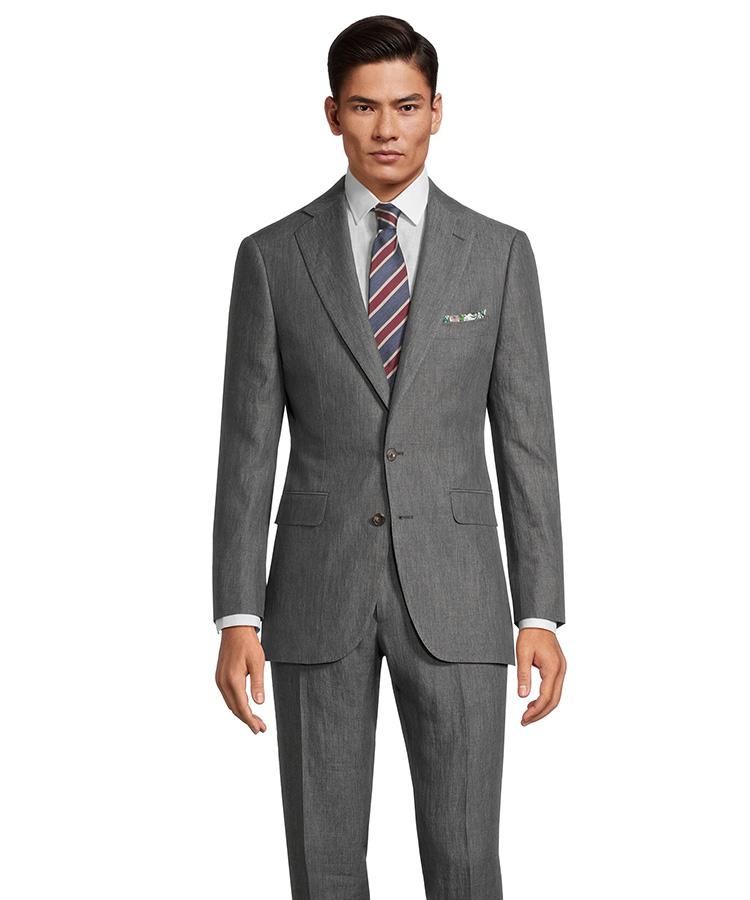 スーツ SAMUEL GUI YANG LEE TROUSER DOVE GREY Grey Linen Suit - Oliver Wicks