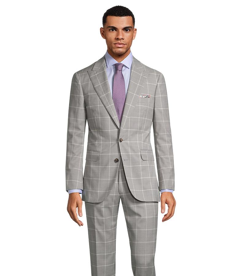 Light Grey Windowpane Suit