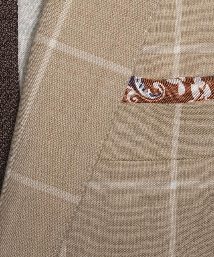 Light Beige Windowpane Suit - Oliver Wicks
