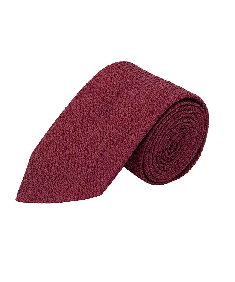 Burgundy 100% Grenadine Silk Tie