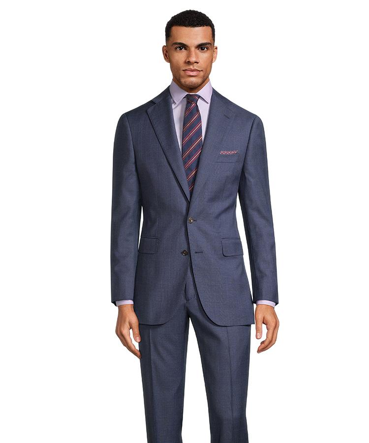 Cobalt Plaid with Blue Overcheck Suit - Oliver Wicks
