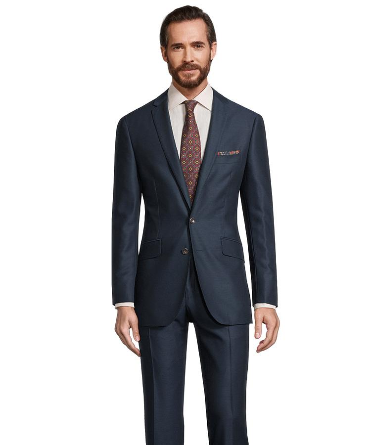 Petrol Green Birdseye Suit - Oliver Wicks