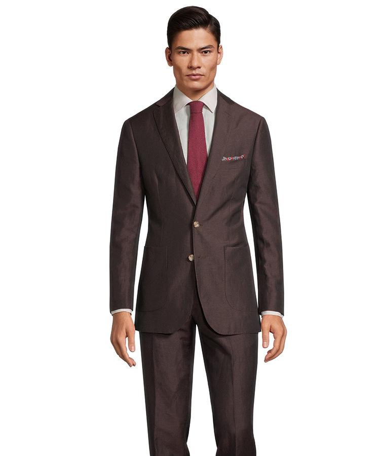 brown dress coat Men's Stand Collar Wool Blend Brown Overcoat main image 1